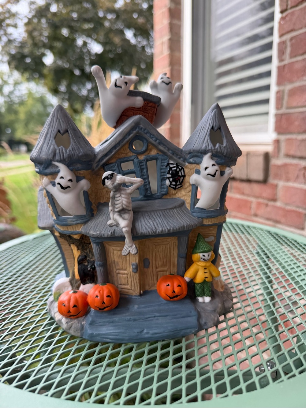 PartyLite Halloween Haunted House Ceramic Tea Light Holder